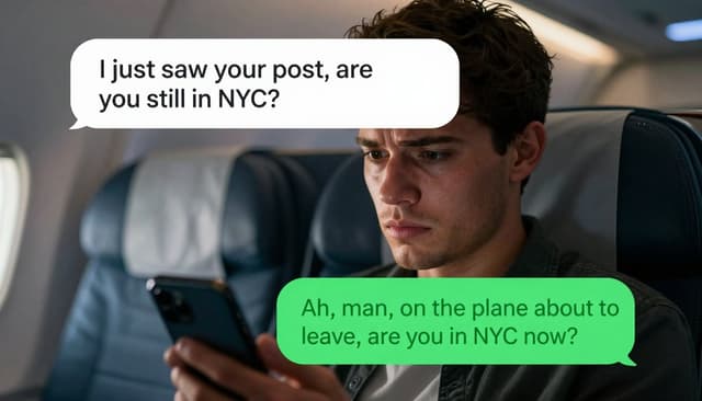 Person on airplane checking phone